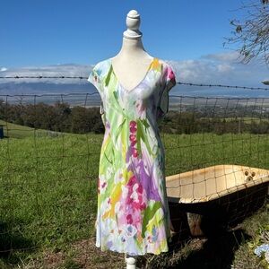 Jams World | Las Salinas Tropical Shift Watercolor Dress XL